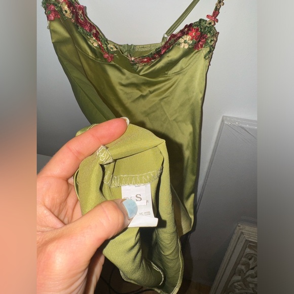 Floral Embroidery Solid Color Cami Dress - Picture 9 of 11